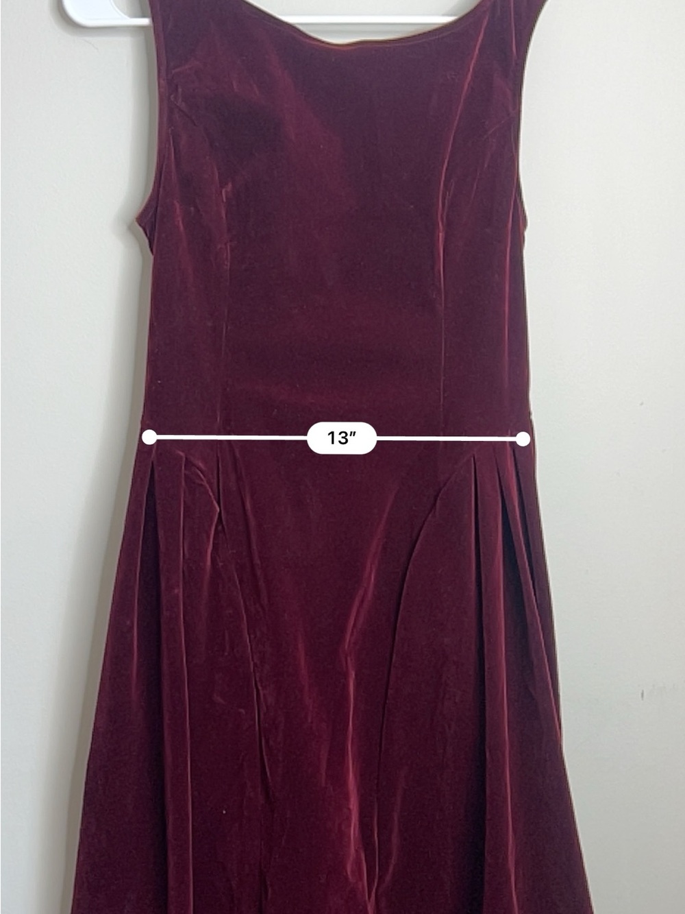 Sleeveless Velvet Bow-Back Midi Dress in Burgundy- Cider- Large - Picture 10 of 10